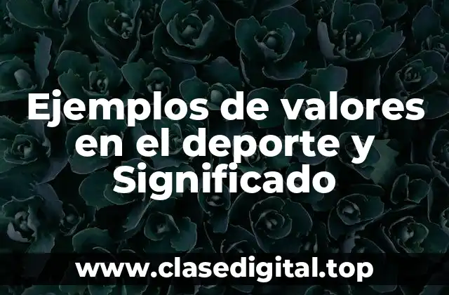Ejemplos de valores en el deporte y Significado