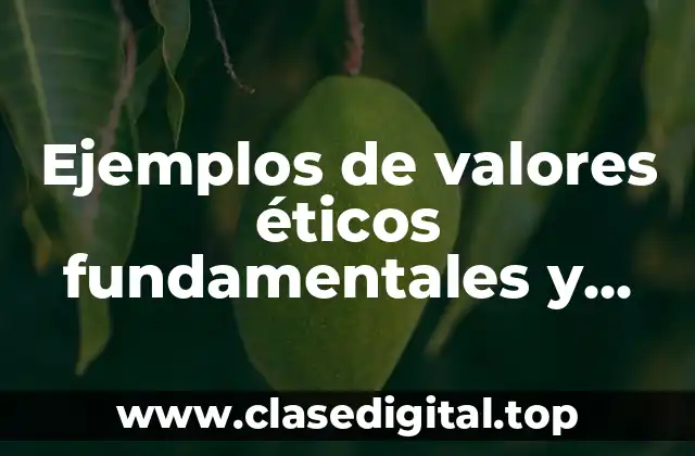 Ejemplos de valores éticos fundamentales