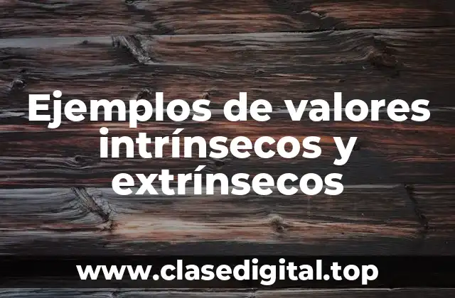 Ejemplos de valores intrínsecos y extrínsecos