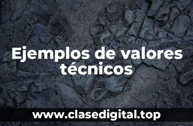 Ejemplos de valores técnicos