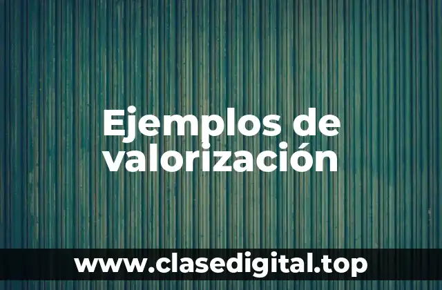 Ejemplos de valorización