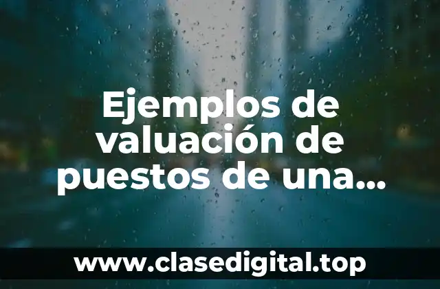 Ejemplos de valuación de puestos de una empresa