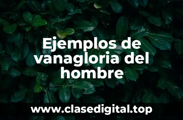 Ejemplos de vanagloria del hombre