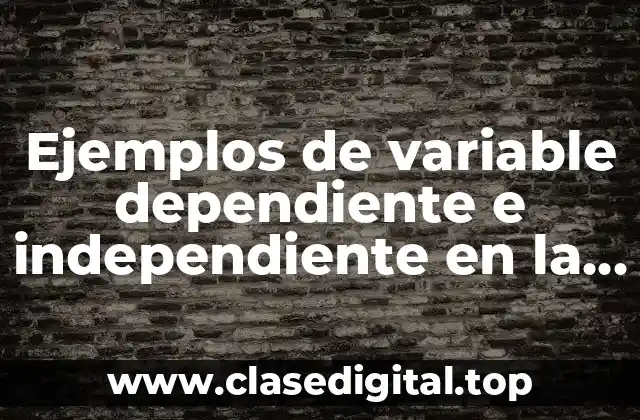 Ejemplos de variable dependiente e independiente en la vida cotidiana y Significado