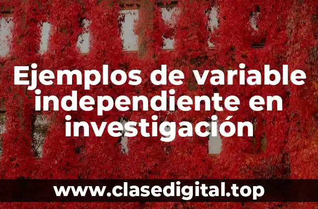 Ejemplos de variable independiente en investigación