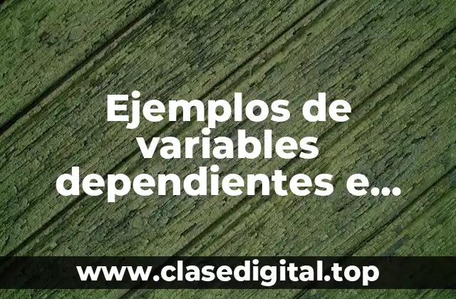 Ejemplos de variables dependientes e independientes en análisis de inversión