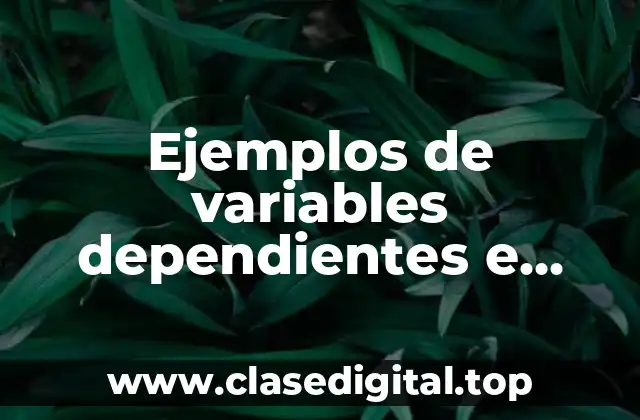 Ejemplos de variables dependientes e independientes en análisis de redes y Significado