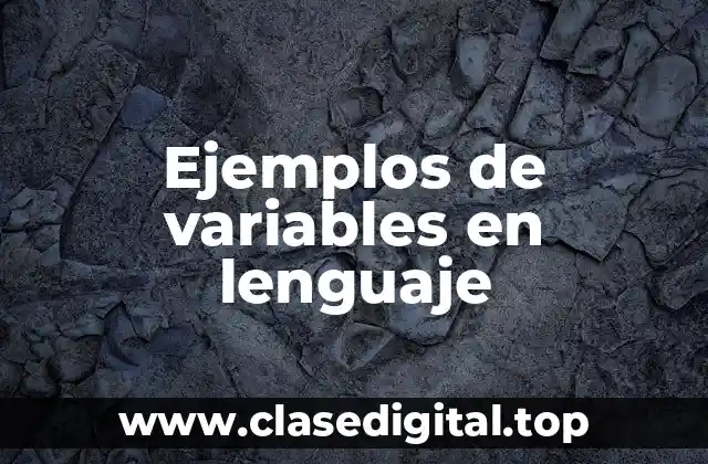 Ejemplos de variables en lenguaje