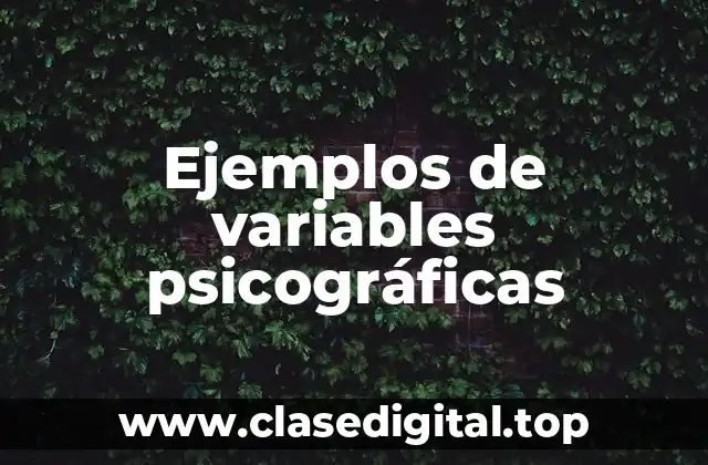 Ejemplos de variables psicográficas