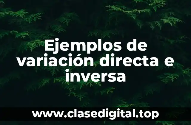 Ejemplos de variación directa e inversa