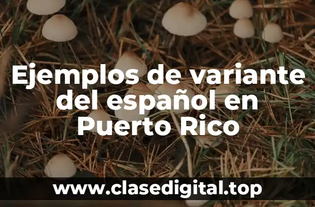 Ejemplos de variante del español en Puerto Rico