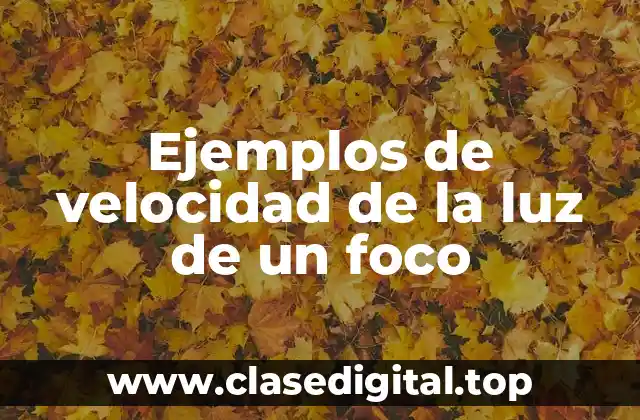Ejemplos de velocidad de la luz de un foco