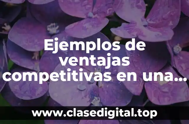 Ejemplos de ventajas competitivas en una empresa