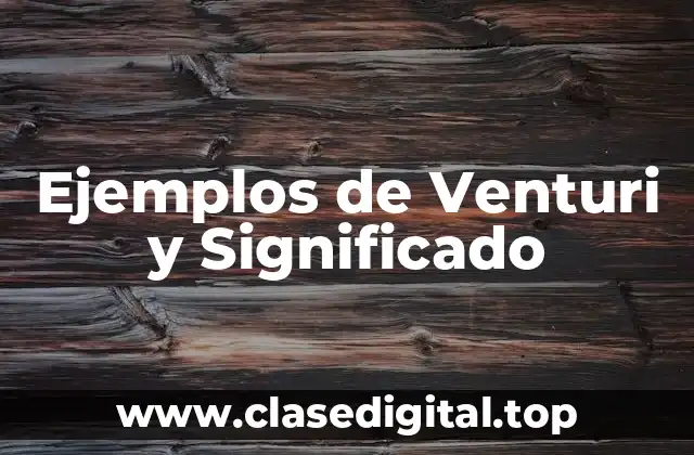 Ejemplos de Venturi y Significado