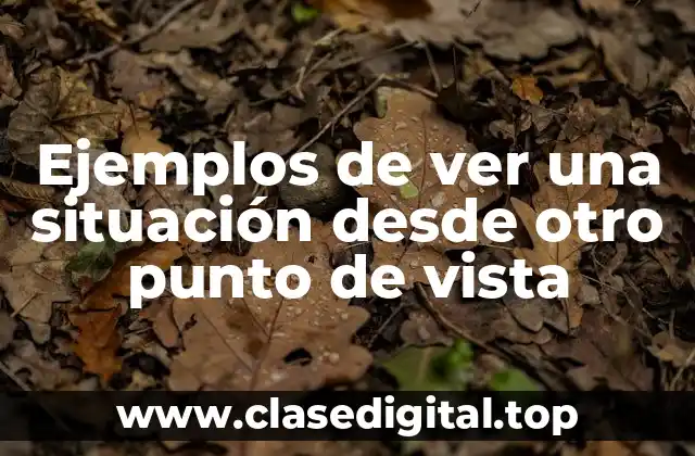 Ejemplos de ver una situación desde otro punto de vista