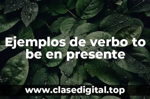 Ejemplos de verbo to be en presente