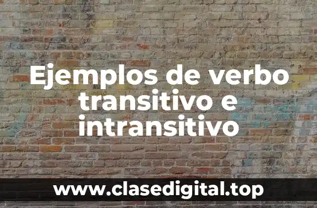 Ejemplos de verbo transitivo e intransitivo