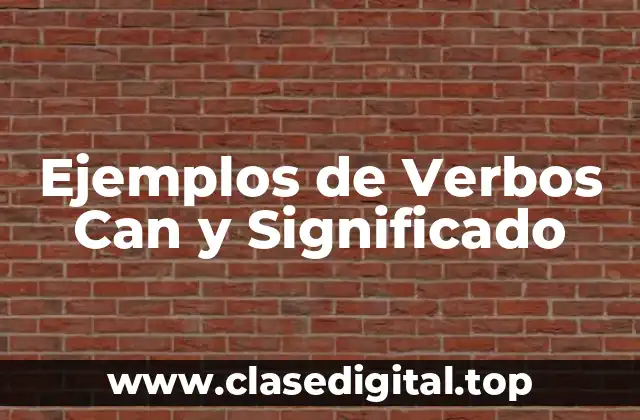 Ejemplos de verbos can