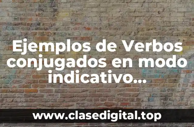 Ejemplos de Verbos conjugados en modo indicativo, subjuntivo e imperativo