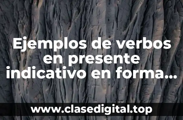 Ejemplos de verbos en presente indicativo en forma impersonal y Significado