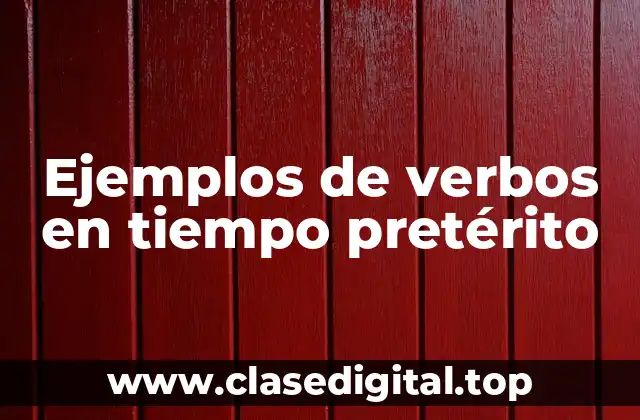 Ejemplos de verbos en tiempo pretérito