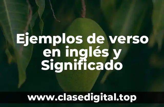 Ejemplos de verso en inglés y Significado