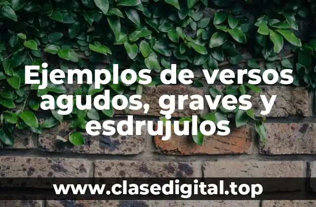 Ejemplos de versos agudos, graves y esdrujulos