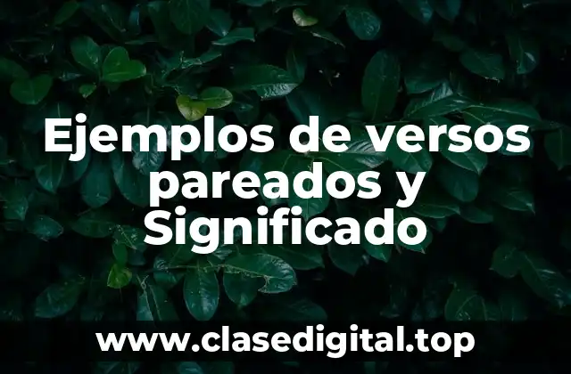 Ejemplos de versos pareados y Significado