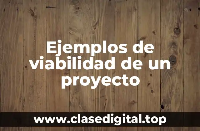 Ejemplos de viabilidad de un proyecto