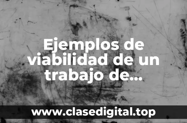 Ejemplos de viabilidad de un trabajo de investigación