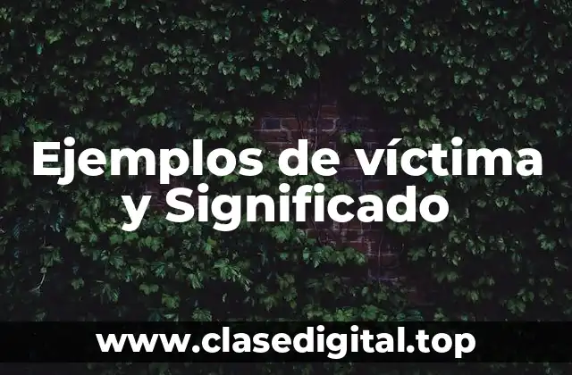 Ejemplos de víctima y Significado