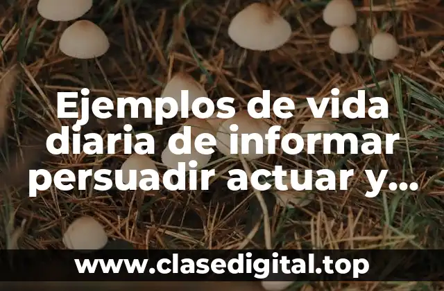 Ejemplos de vida diaria de informar persuadir actuar y entretener