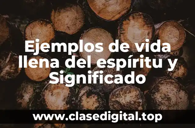 Ejemplos de vida llena del espíritu y Significado