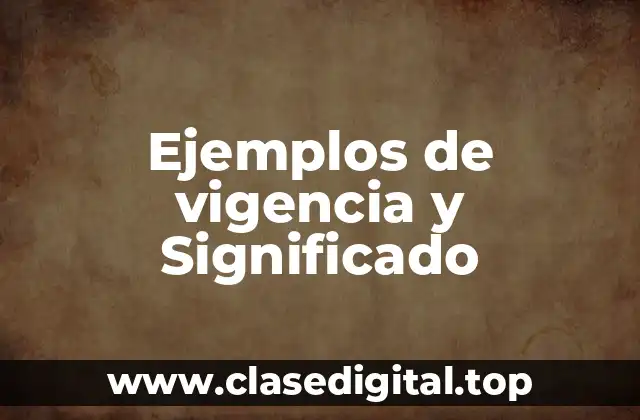 Ejemplos de vigencia y Significado