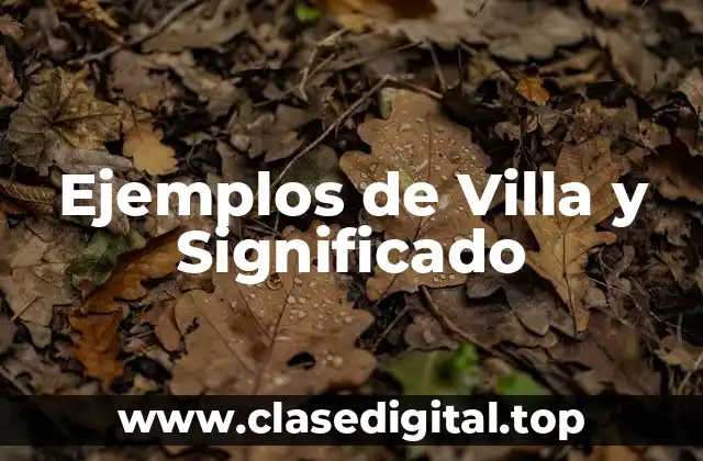 Ejemplos de Villa y Significado