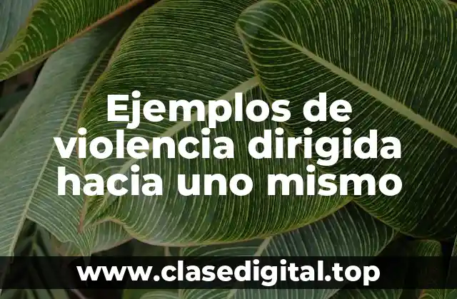 Ejemplos de violencia dirigida hacia uno mismo
