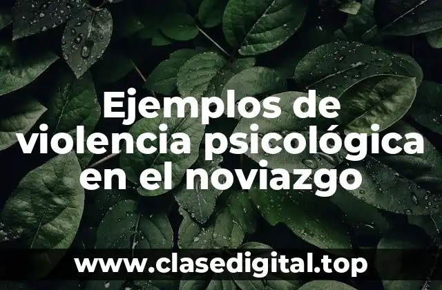 Ejemplos de violencia psicológica en el noviazgo