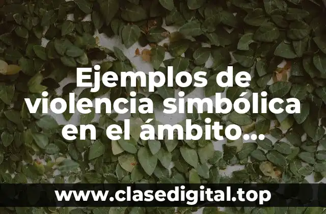 Ejemplos de violencia simbólica en el ámbito educativo