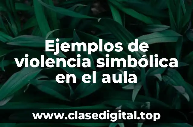 Ejemplos de violencia simbólica en el aula