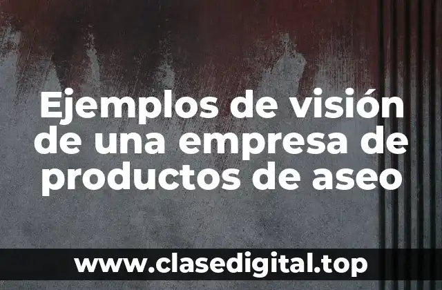 Ejemplos de visión de una empresa de productos de aseo