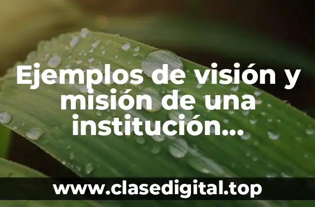 Ejemplos de visión y misión de una institución educativa