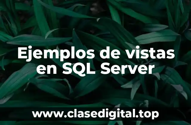 Ejemplos de vistas en SQL Server