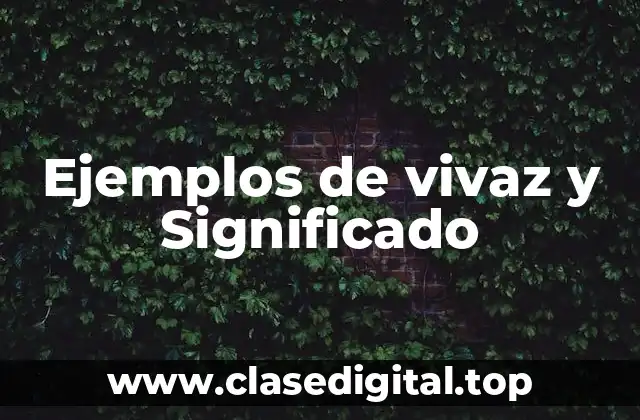Ejemplos de vivaz y Significado