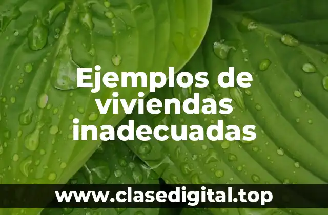 Ejemplos de viviendas inadecuadas