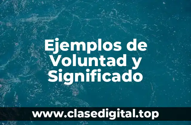 Ejemplos de Voluntad y Significado