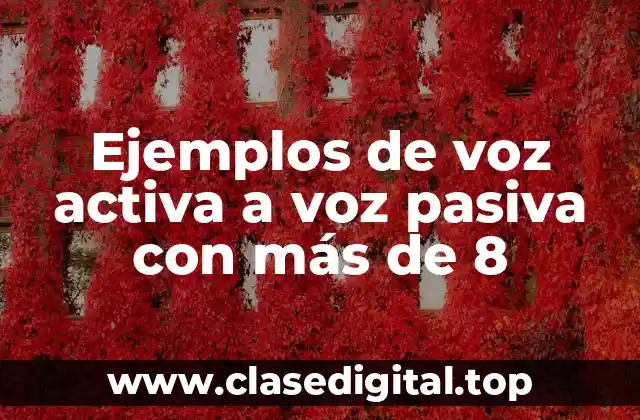 Ejemplos de voz activa a voz pasiva con más de 8