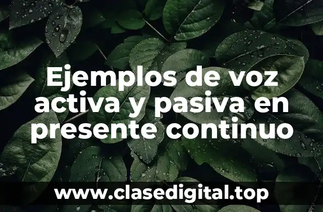 Ejemplos de voz activa y pasiva en presente continuo