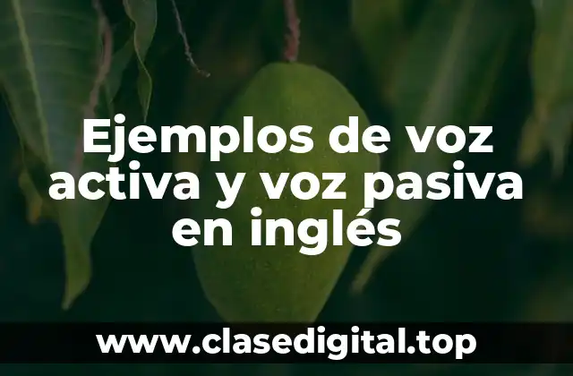 Ejemplos de voz activa y voz pasiva en inglés