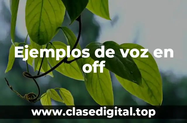 Ejemplos de voz en off