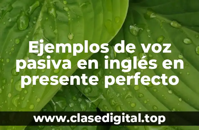 Ejemplos de voz pasiva en inglés en presente perfecto